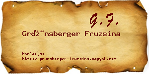 Grünsberger Fruzsina névjegykártya